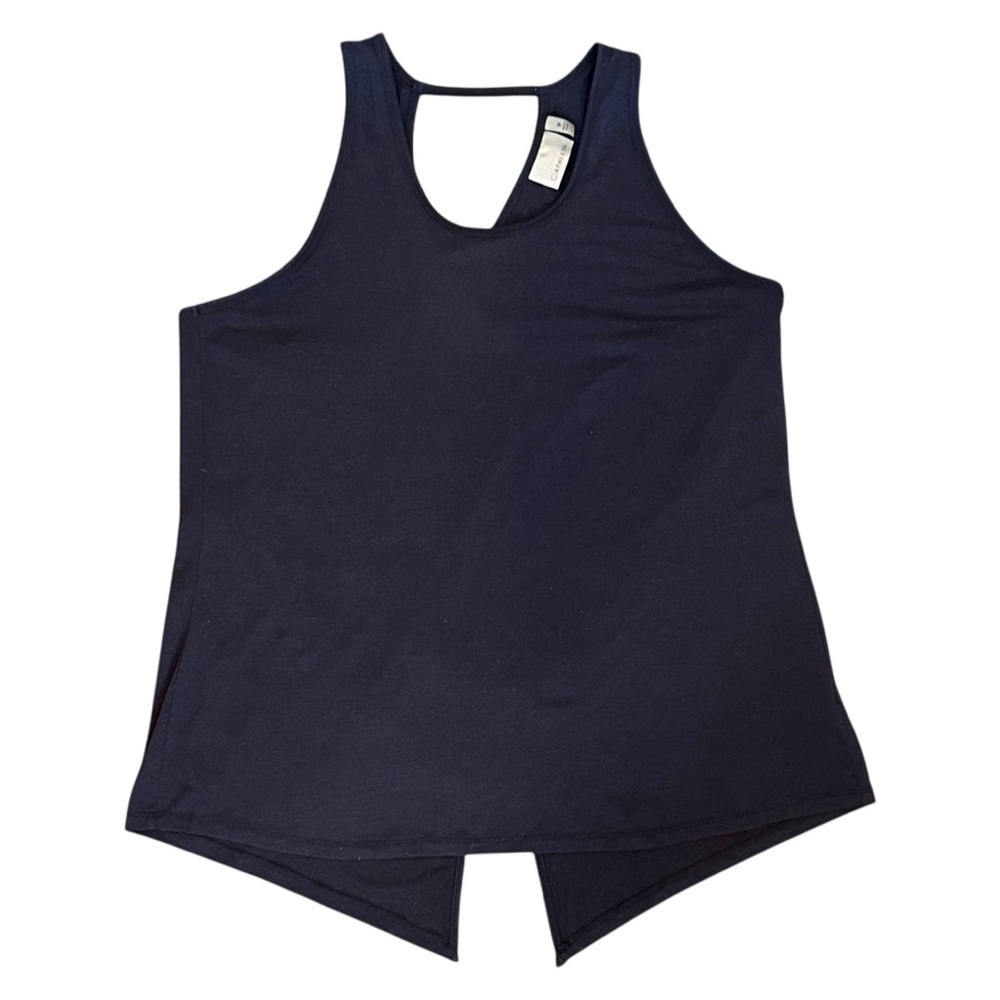 Athleta Essence Vital Tie Back Sleeveless Tank Navy Blue Women’s Medium 161342 - Picture 3 of 6